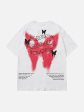 T-Shirt mit Farbverlauf und Schmetterlings-Grafik
